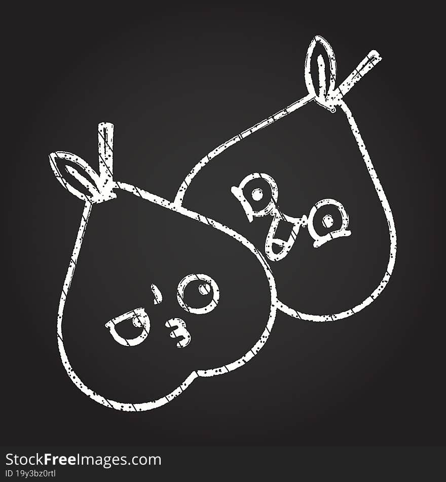 Pear Chalk Drawing