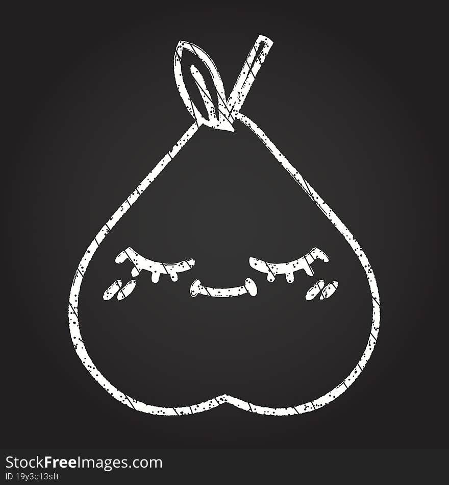 Pear Chalk Drawing