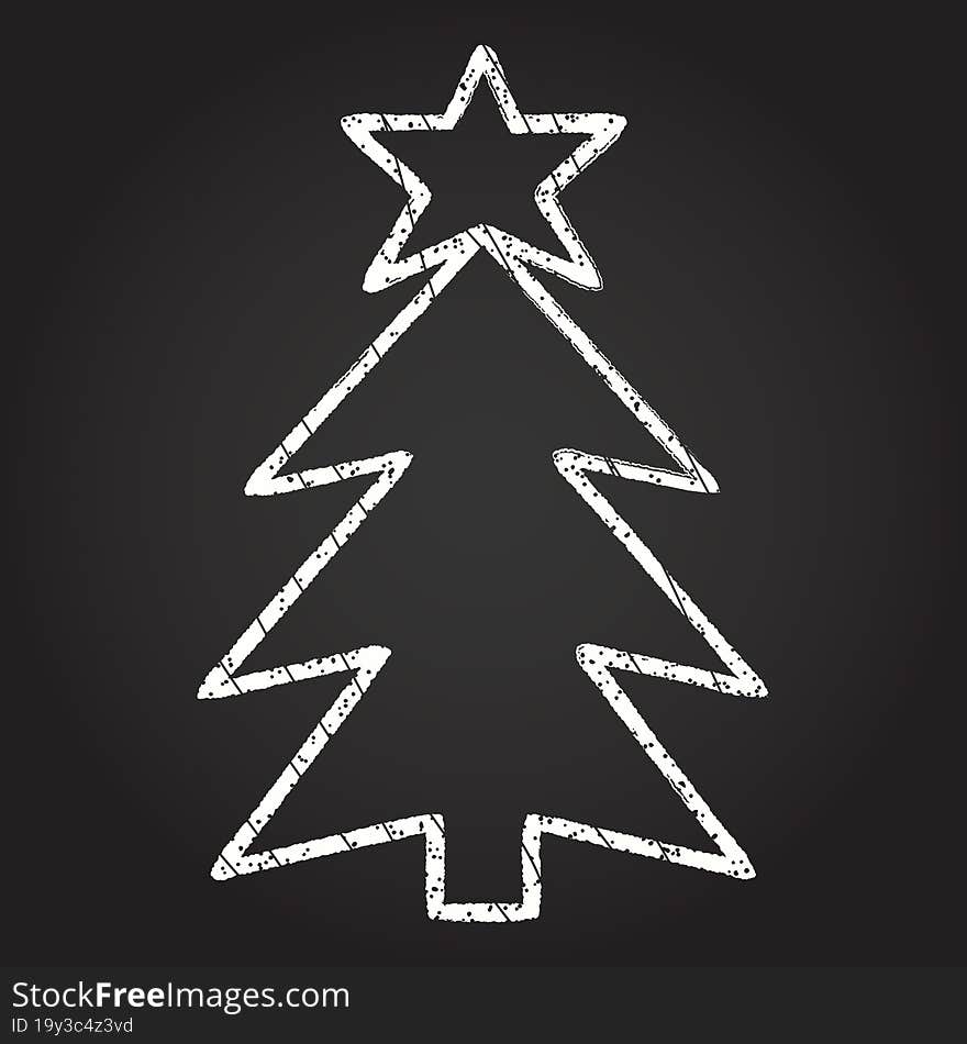 Christmas Tree Chalk Drawing