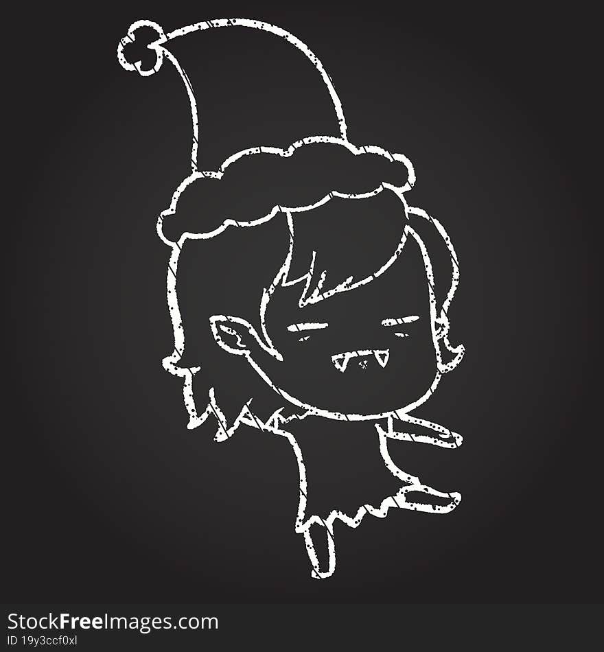 Christmas Vampire Chalk Drawing