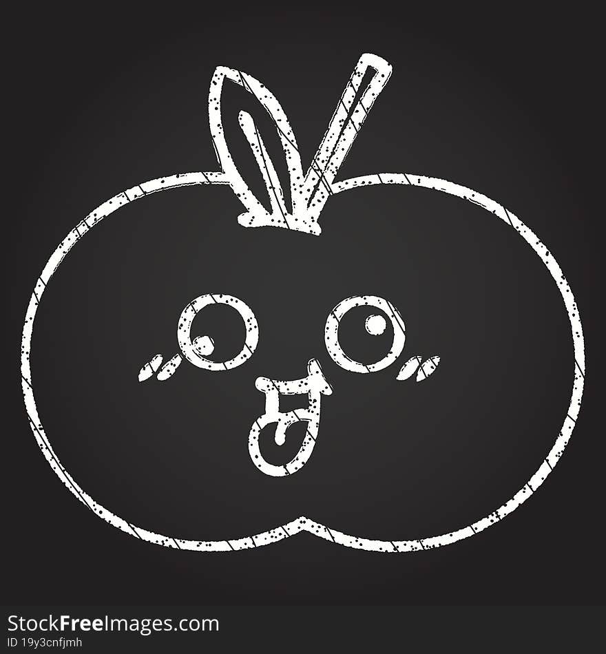 Apple Chalk Drawing