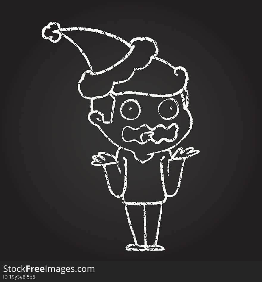 Christmas Man Chalk Drawing