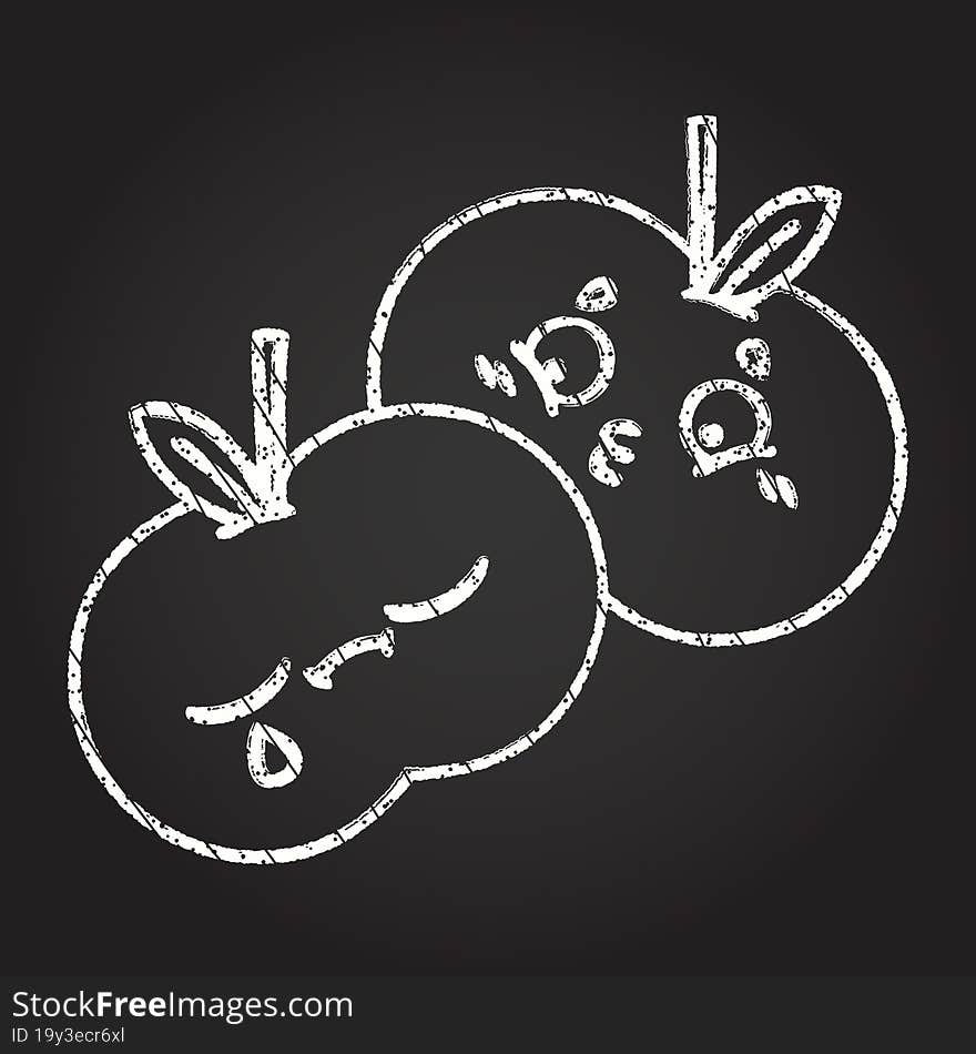 Apple Chalk Drawing