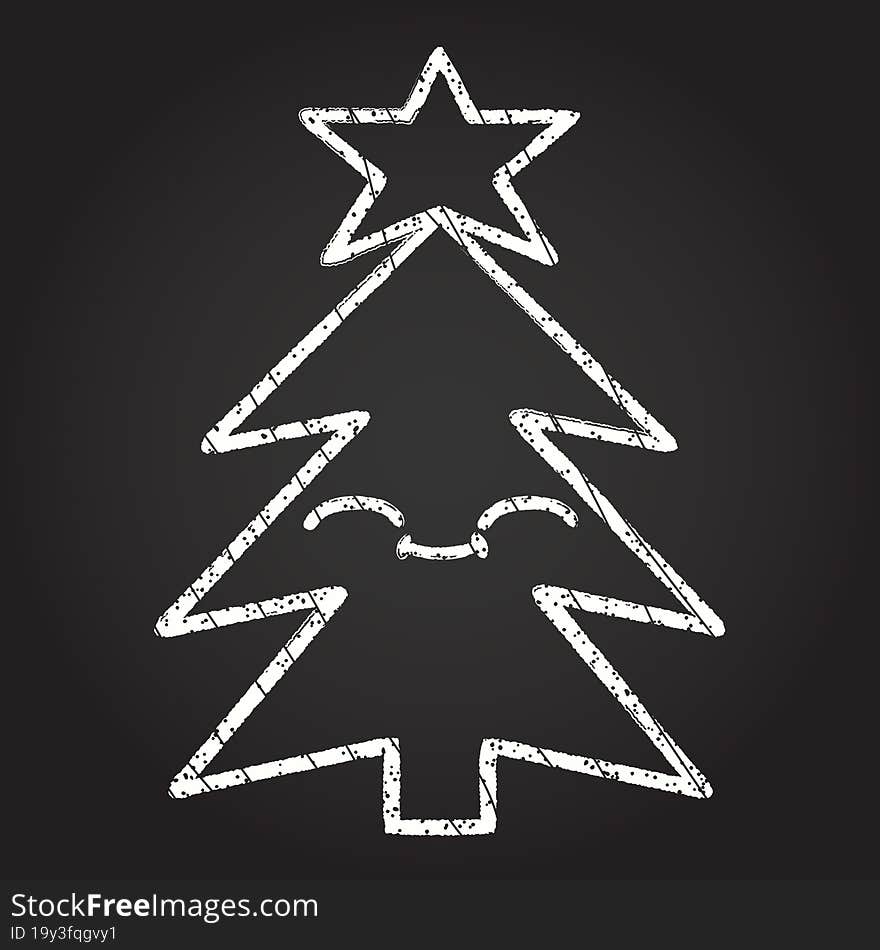 Christmas Tree Chalk Drawing