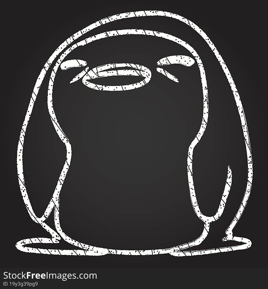 Penguin Chalk Drawing