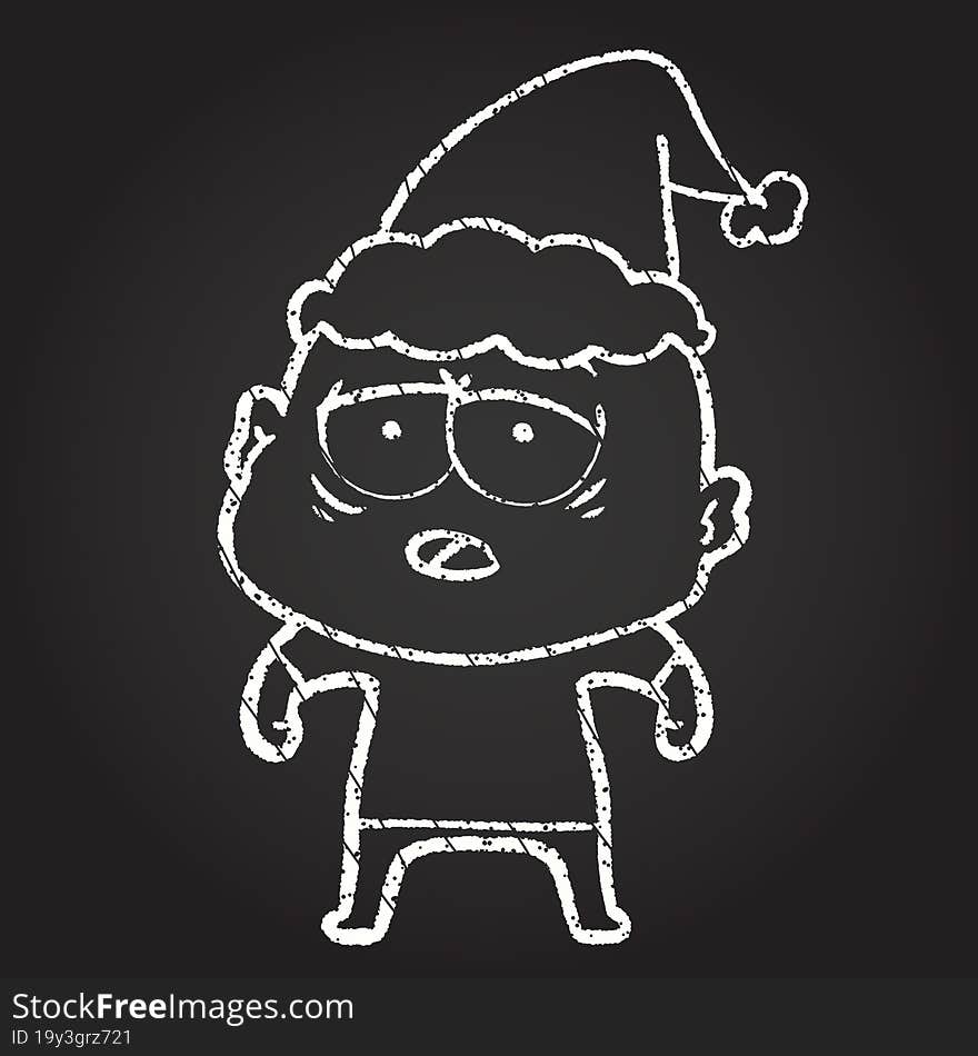 Christmas Man Chalk Drawing