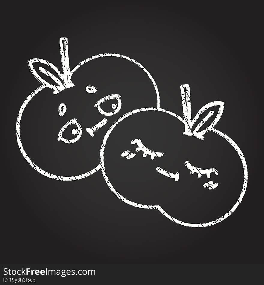 Apples Chalk Drawing