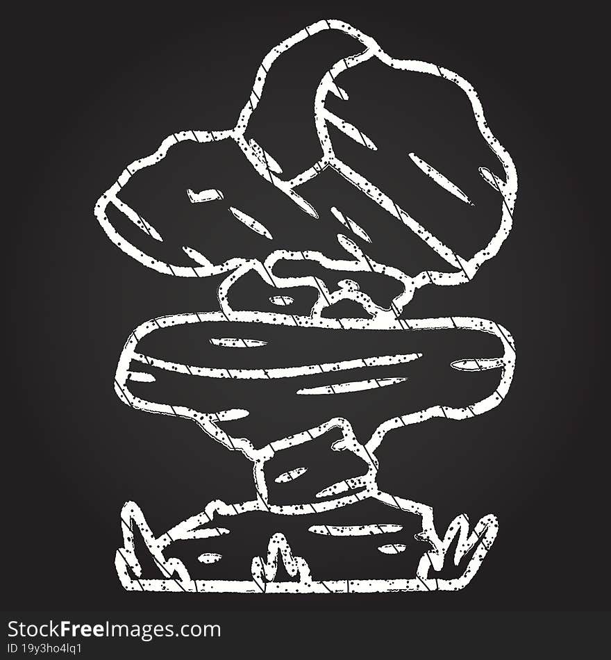 Stacked Rocks Chalk Drawing