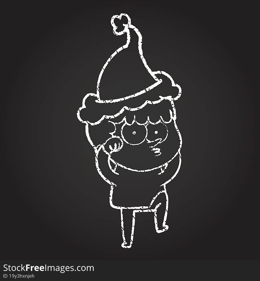 Christmas Man Chalk Drawing