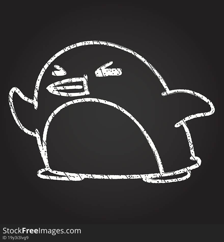 Penguin Chalk Drawing