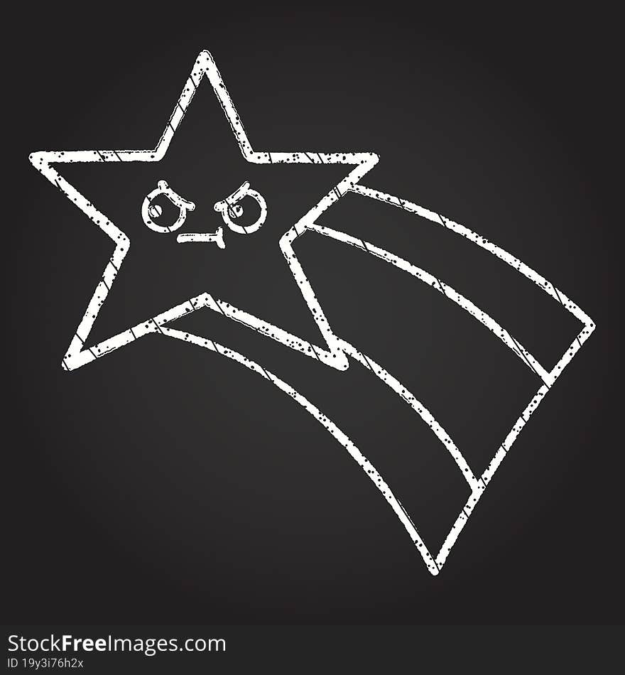 Shooting Star Chalk Drawing