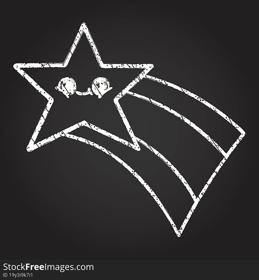 Shooting Star Chalk Drawing