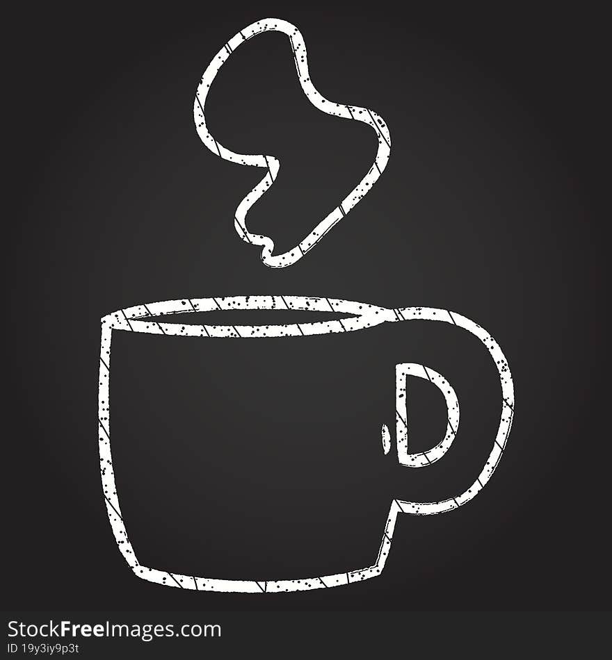 Hot Coffee Chalk Drawing