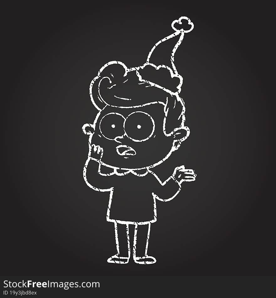 Christmas Man Chalk Drawing