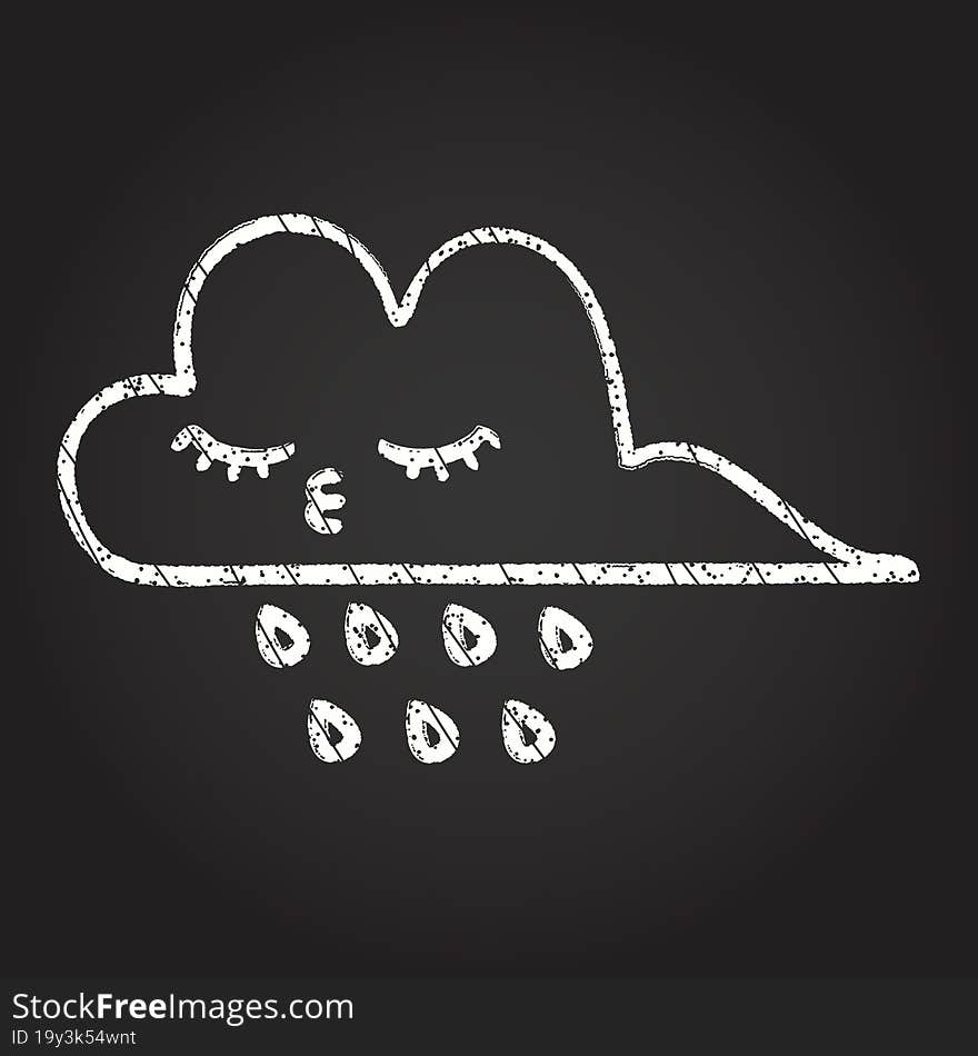 Rain Cloud Chalk Drawing