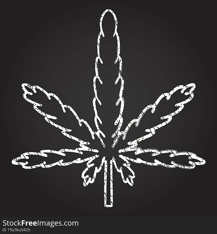 Marijuana Leaf Chalk Drawing