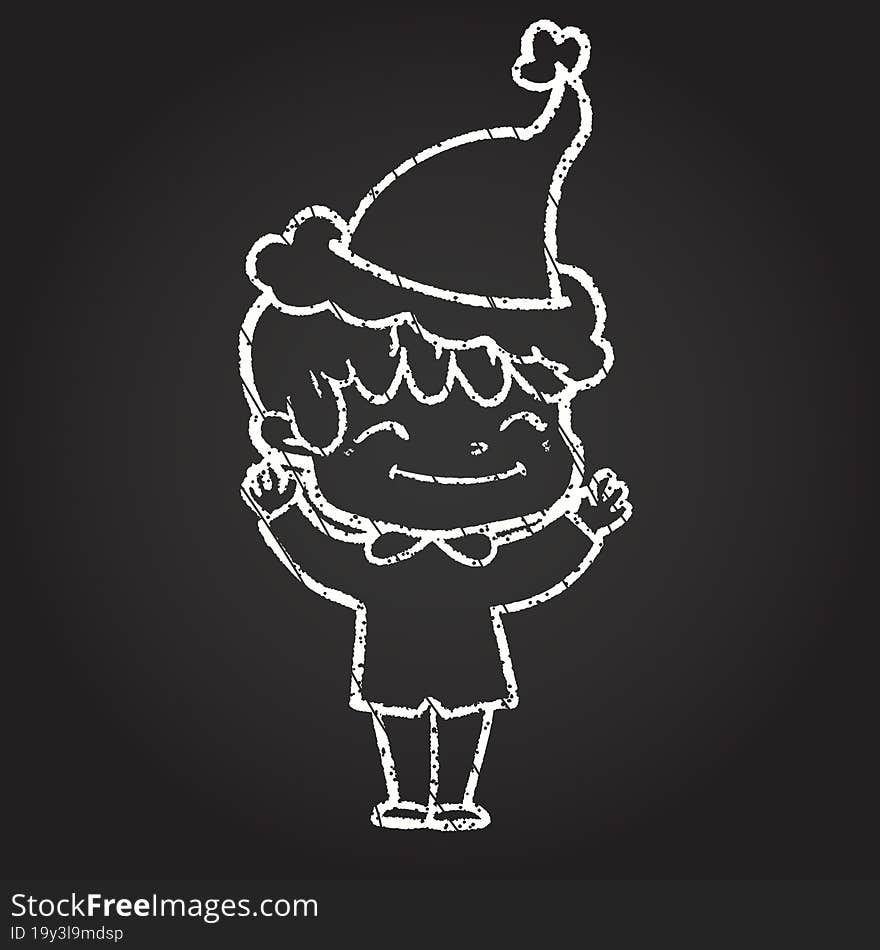 Christmas Man Chalk Drawing