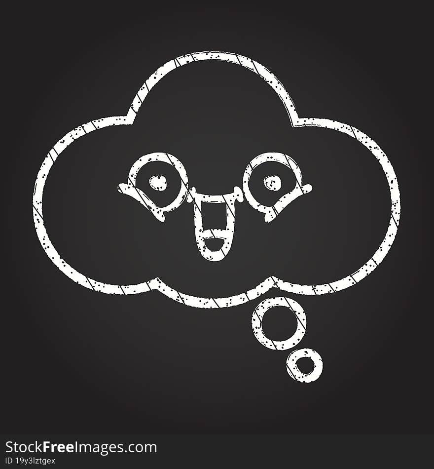 Thought Cloud Chalk Drawing