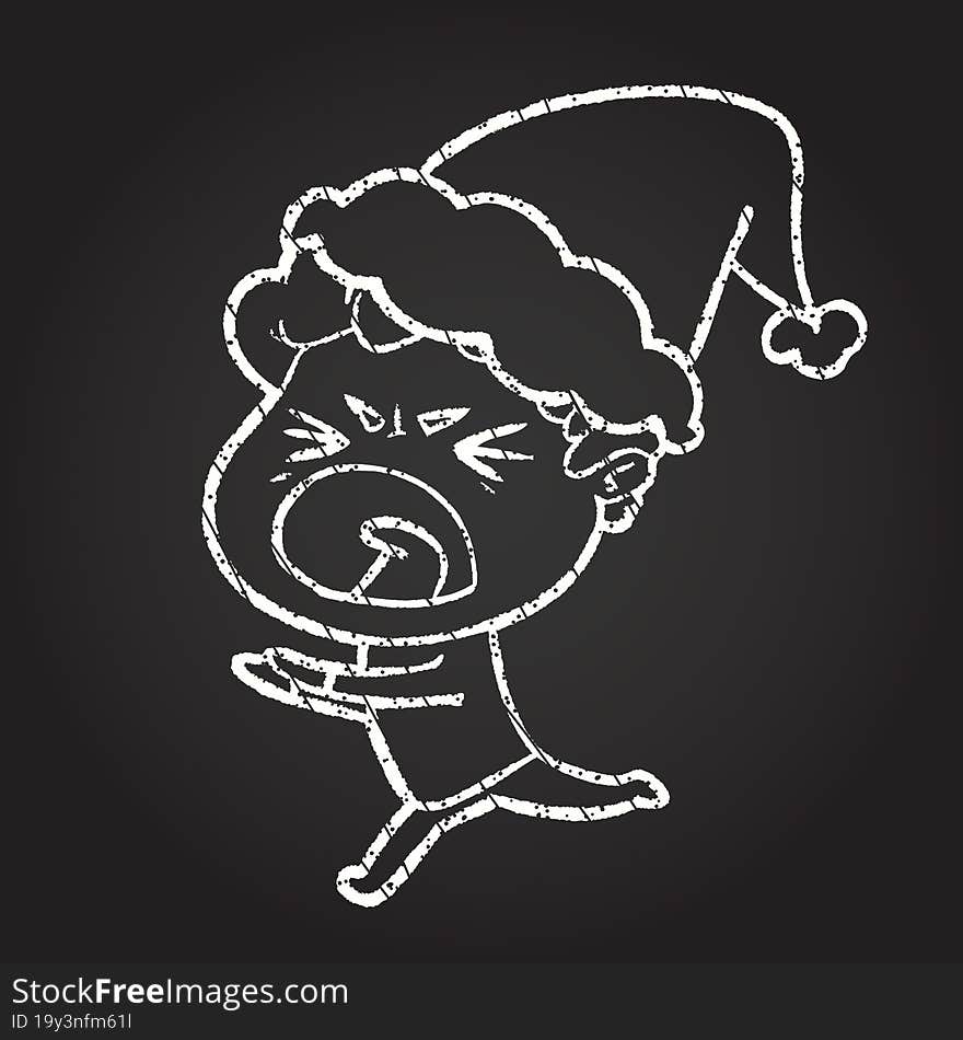 Christmas Man Chalk Drawing