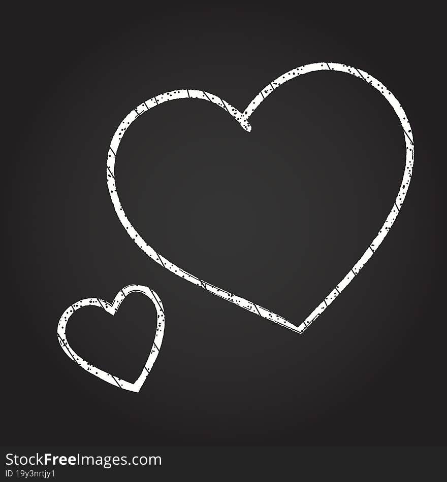 Heart Symbols Chalk Drawing