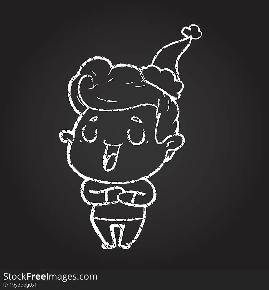 Christmas Man Chalk Drawing