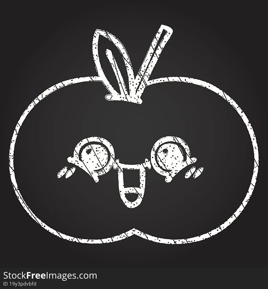 Apple Chalk Drawing