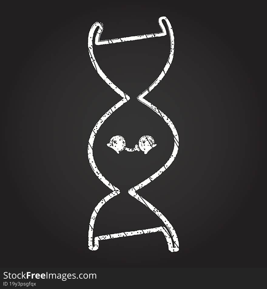 DNA Strand Chalk Drawing