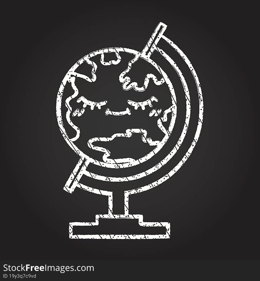 Geography Globe Chalk Drawing