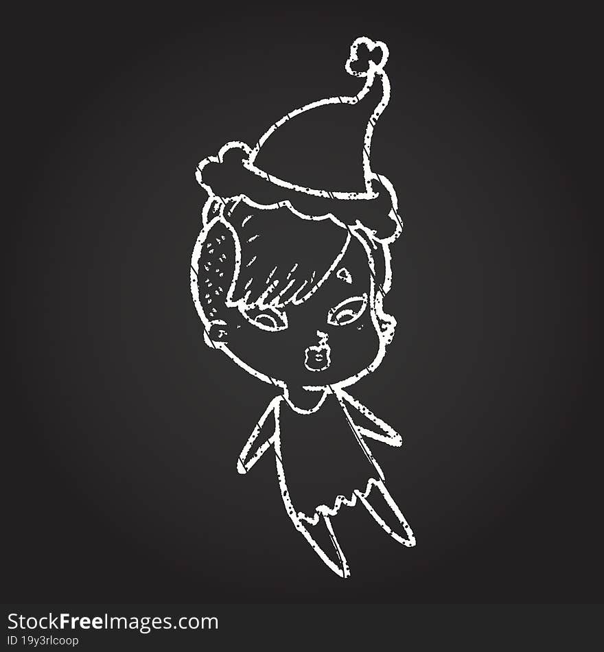 Festive Woman Chalk Drawing