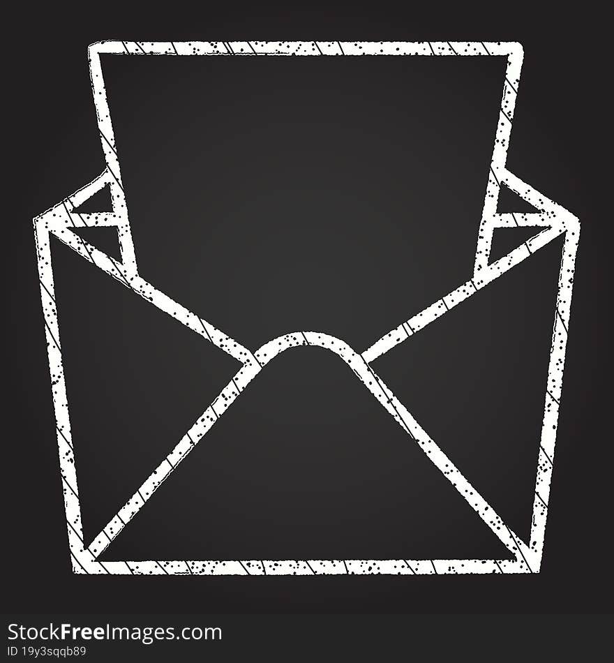 Mail Symbol Chalk Drawing