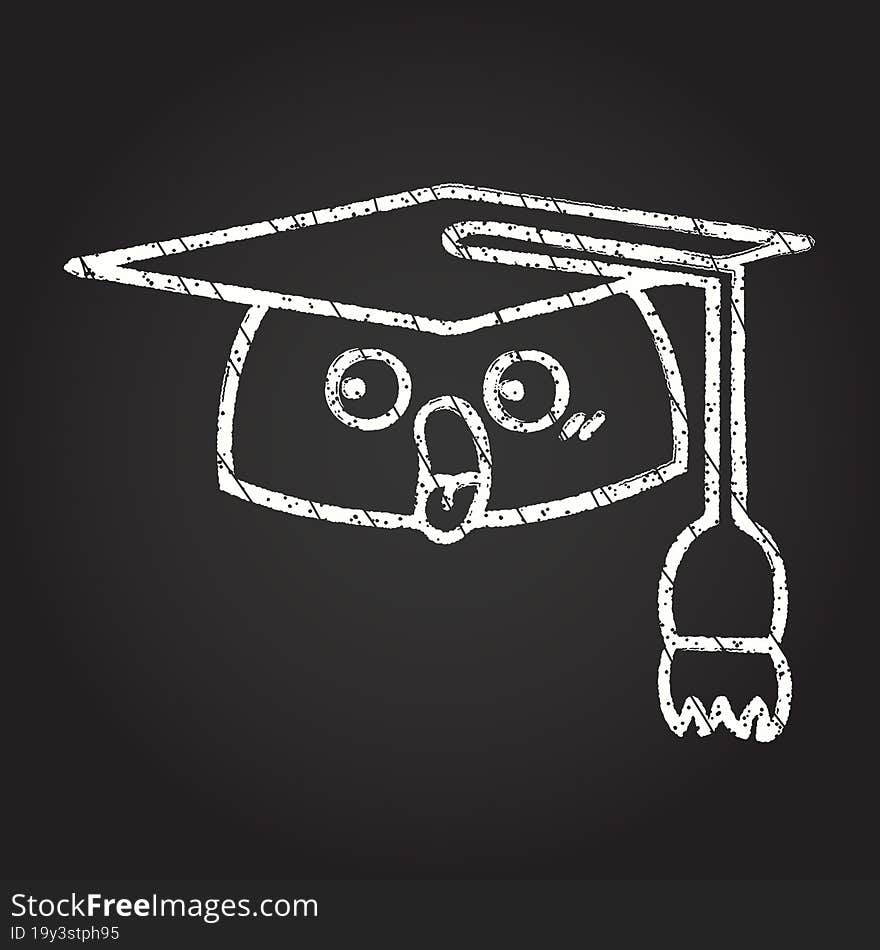 Graduation Cap Chalk Drawing