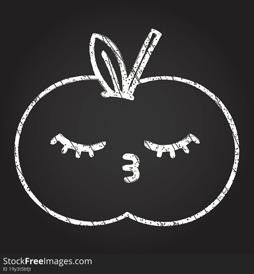 Apple Chalk Drawing