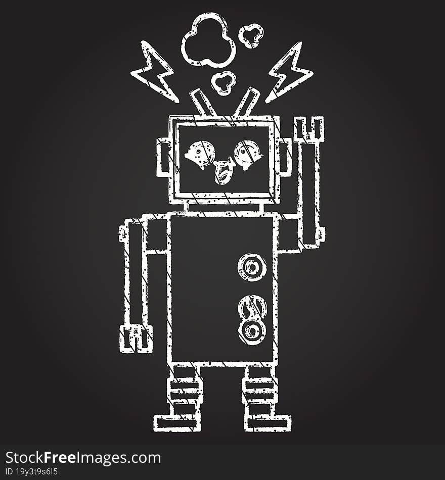 Robot Chalk Drawing