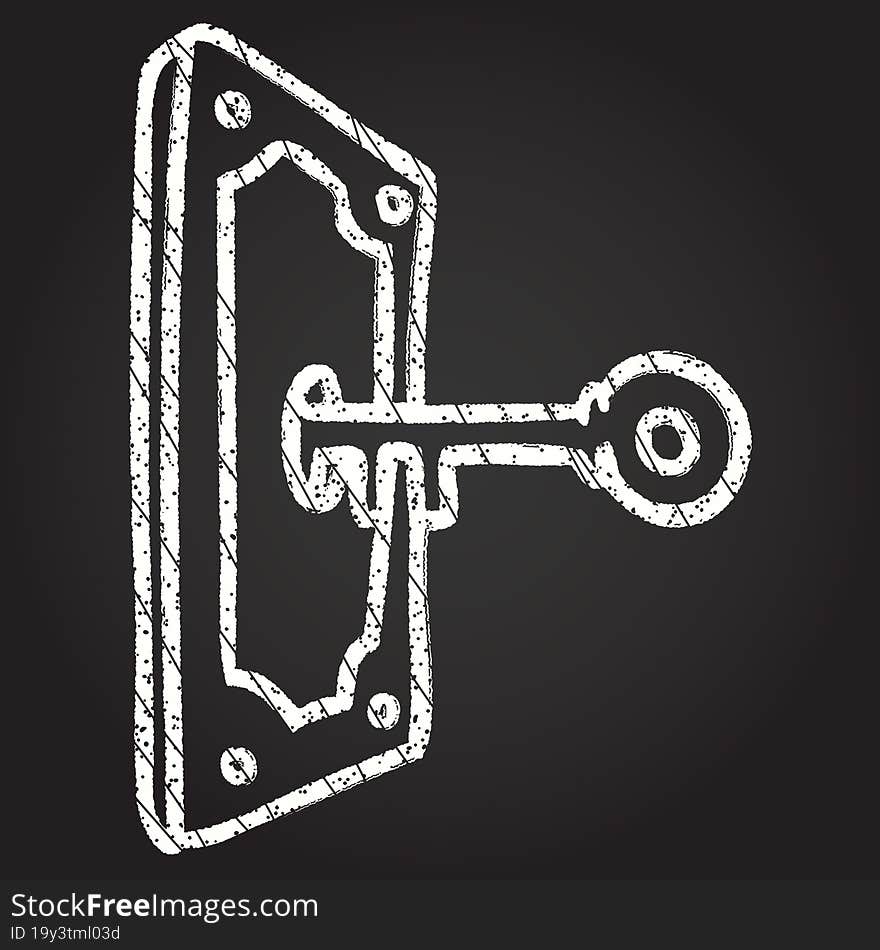 Key Lock Chalk Drawing