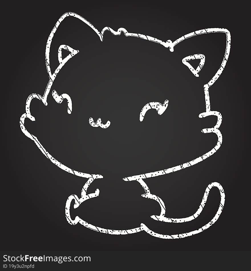 Cat Chalk Drawing