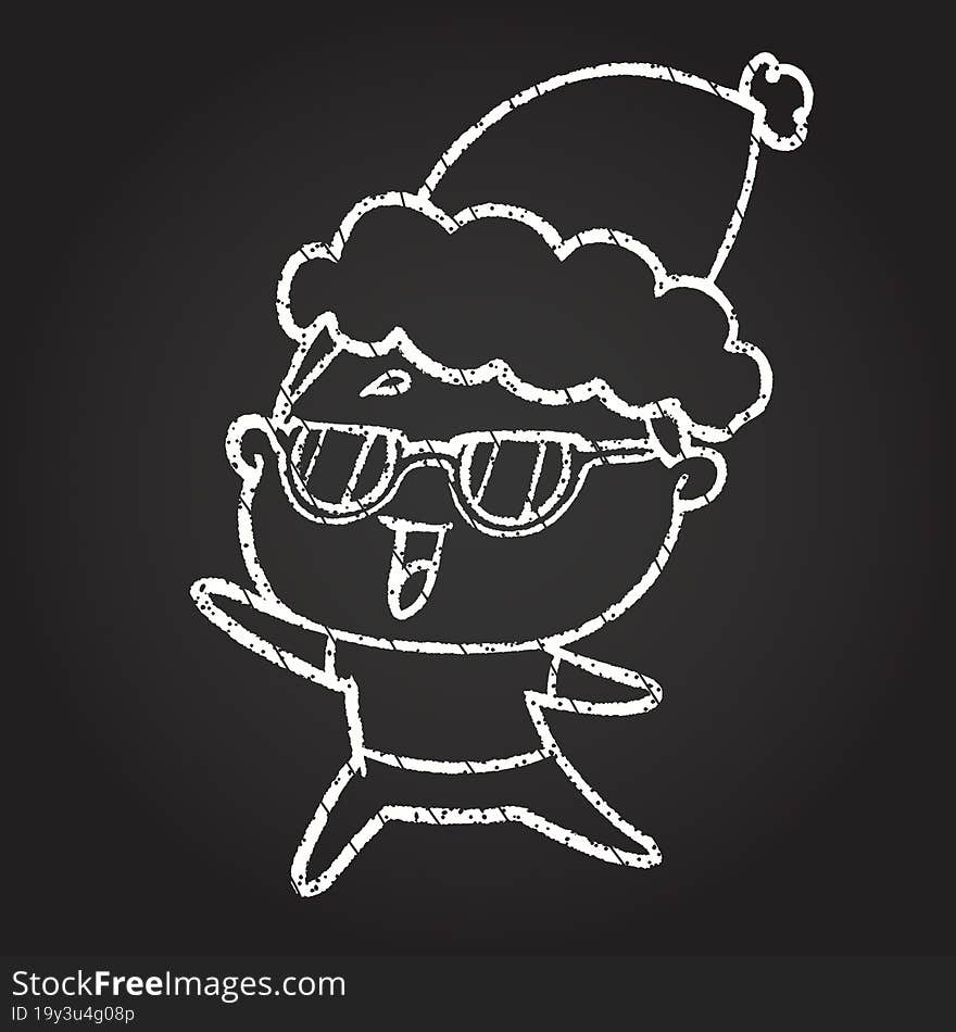 Christmas Man Chalk Drawing