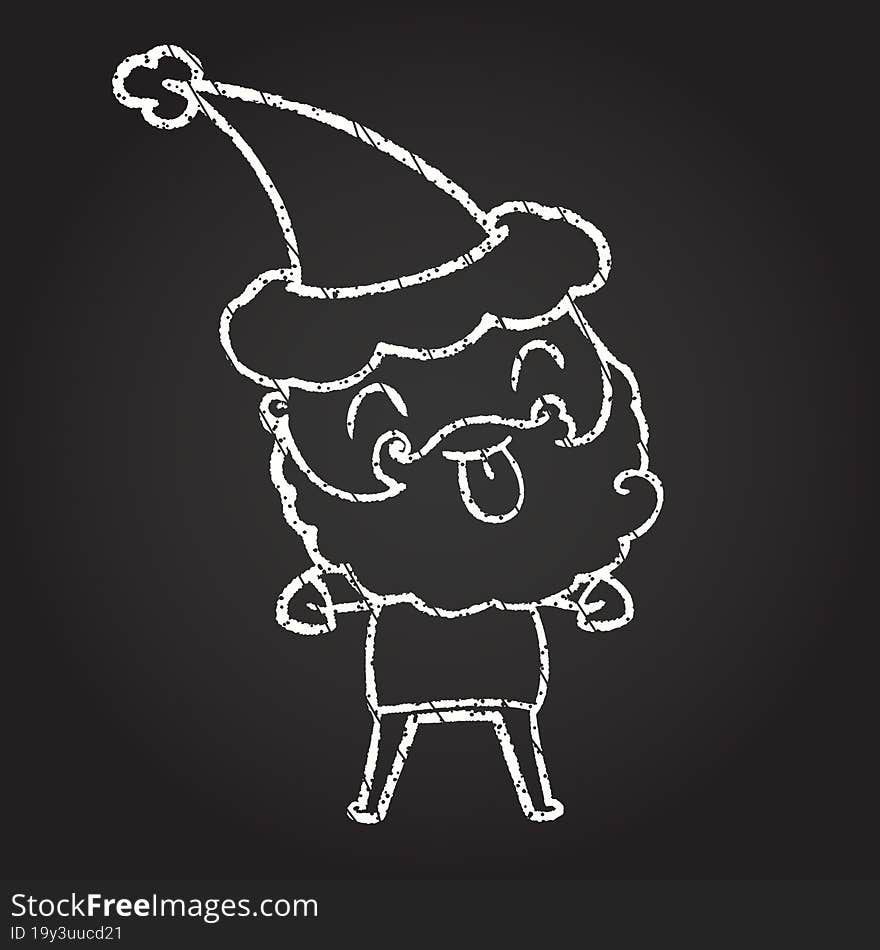 Christmas Man Chalk Drawing