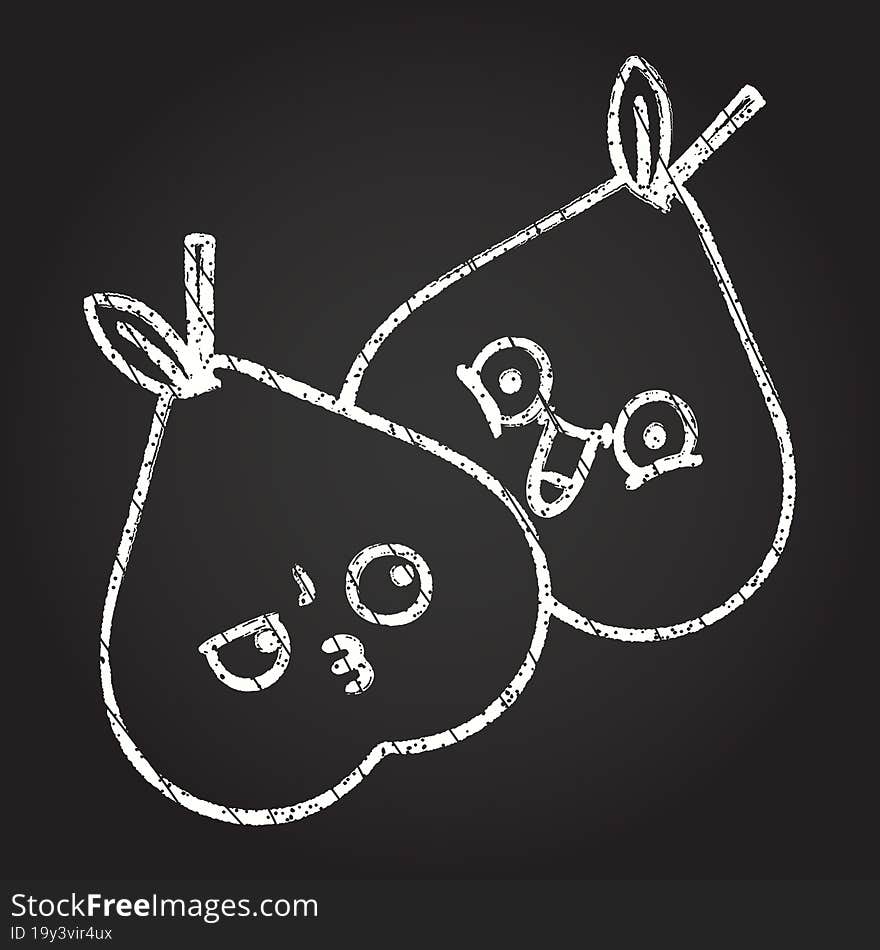 Pear Chalk Drawing