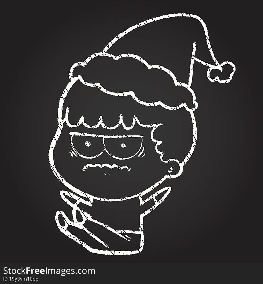 Christmas Man Chalk Drawing