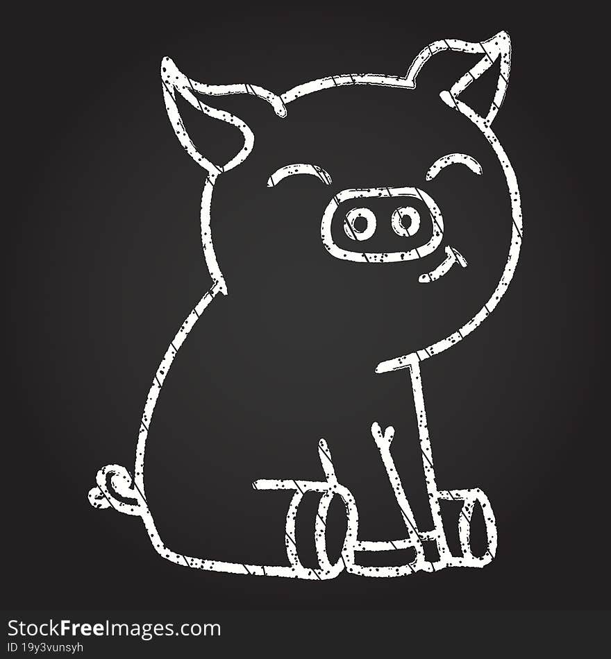 Pig Chalk Drawing