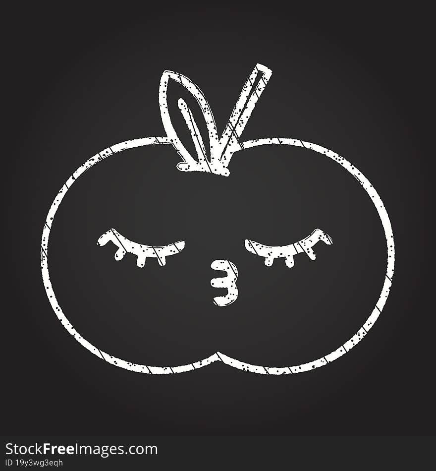 Apple Chalk Drawing