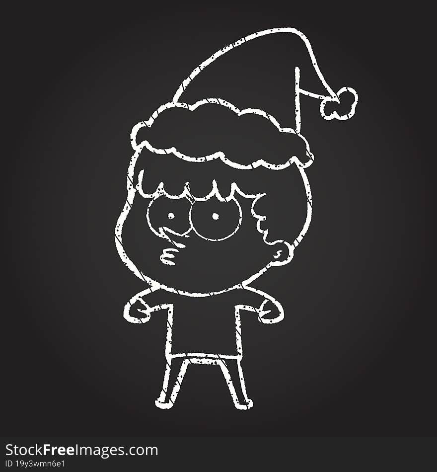 Christmas Man Chalk Drawing