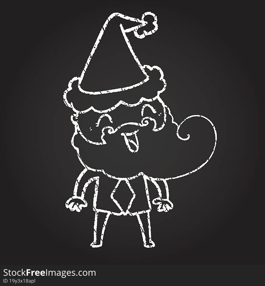 Christmas Man Chalk Drawing