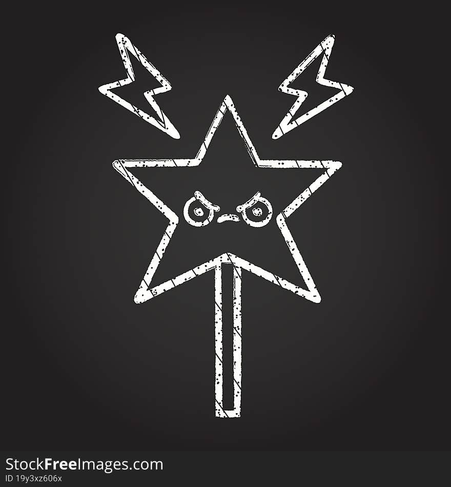 Magic Wand Chalk Drawing