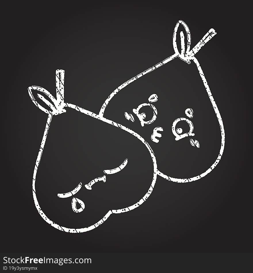 Pears Chalk Drawing