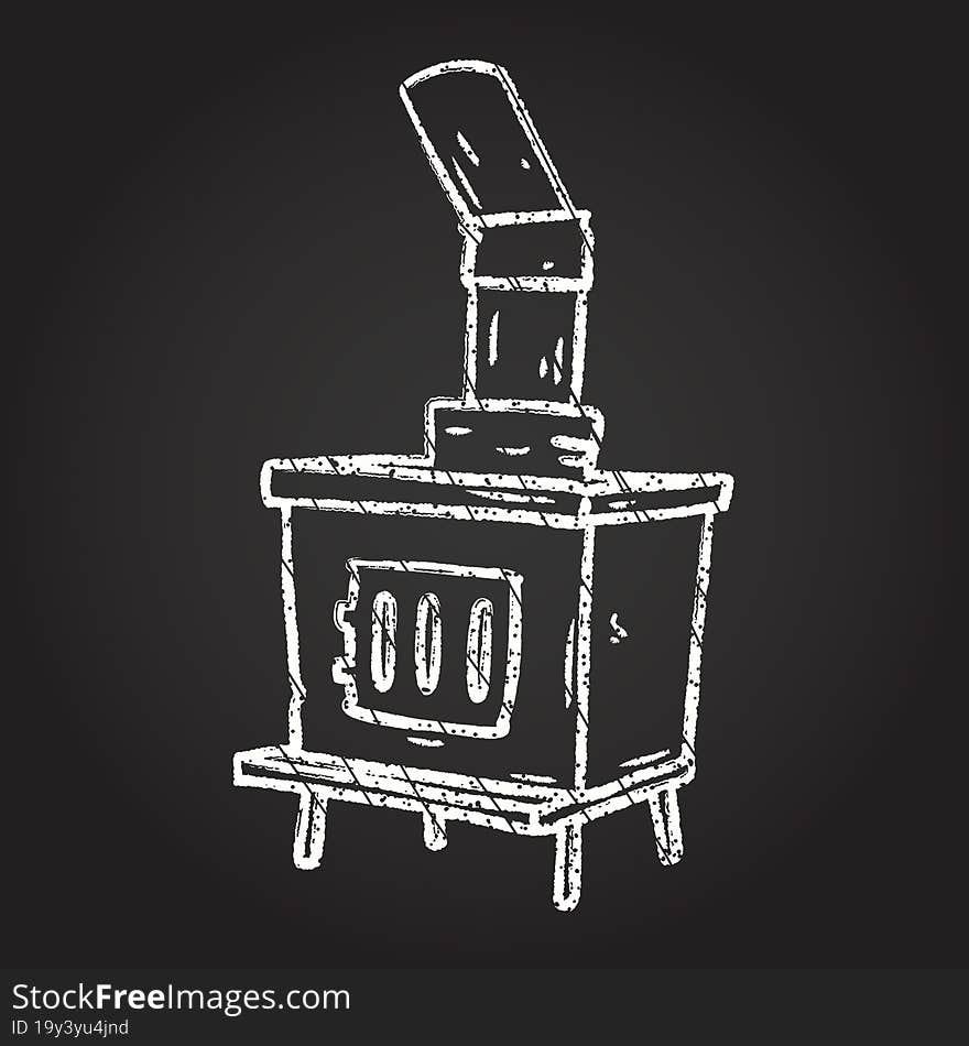 Wood Stove Chalk Drawing