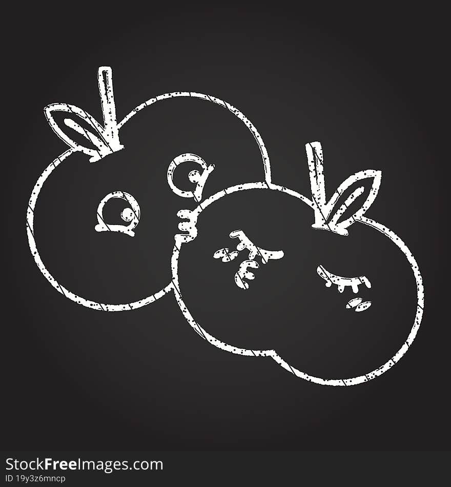 Apples Chalk Drawing