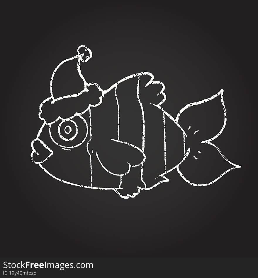 Festive Fish Chalk Drawing