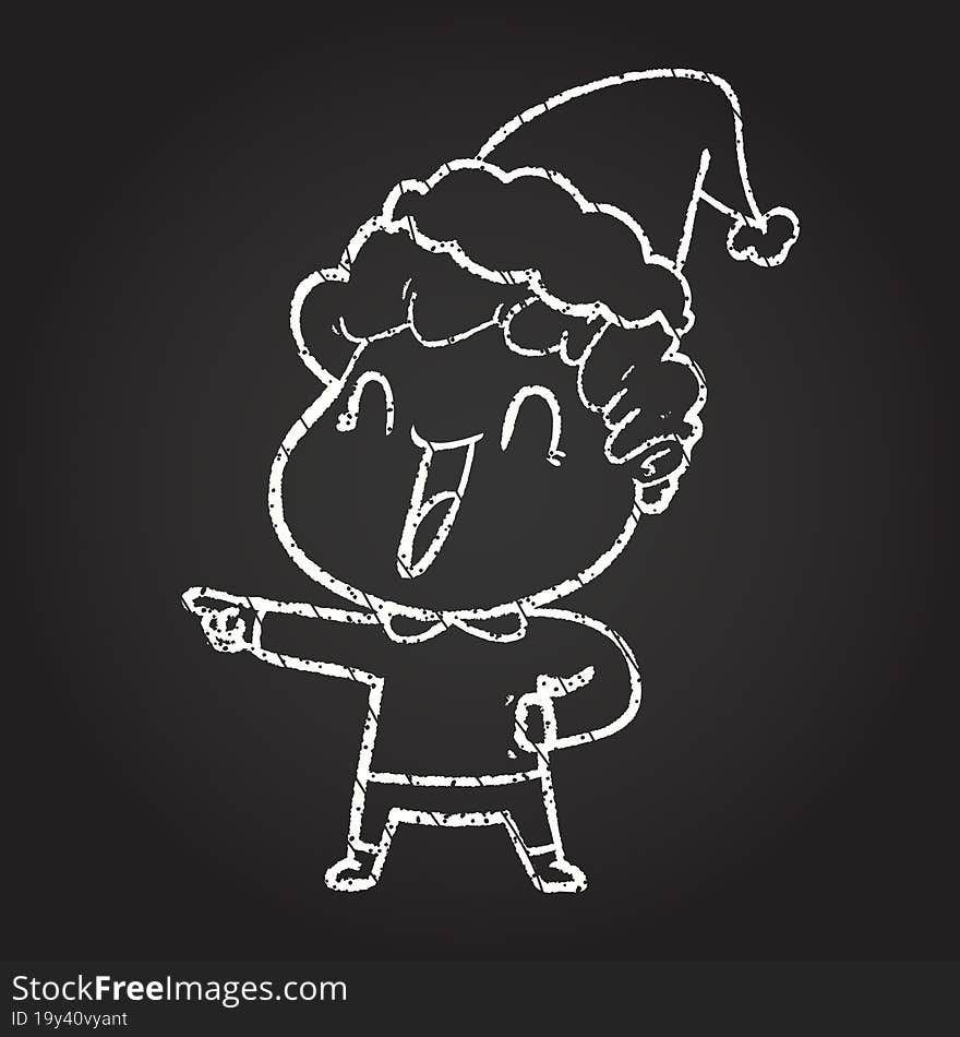 Christmas Man Chalk Drawing