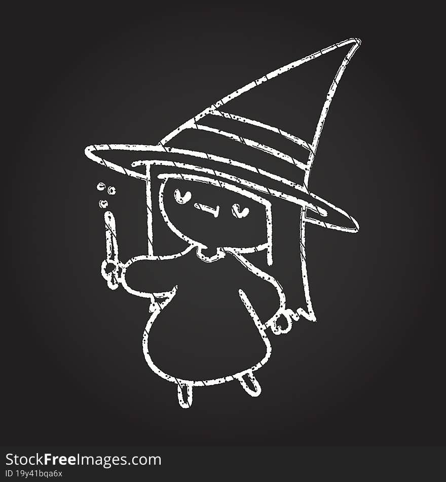 Witch Chalk Drawing